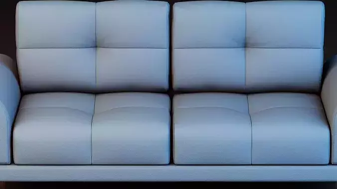 Contemporary Upholstered Lounge Sofa Low-poly 3D model 7