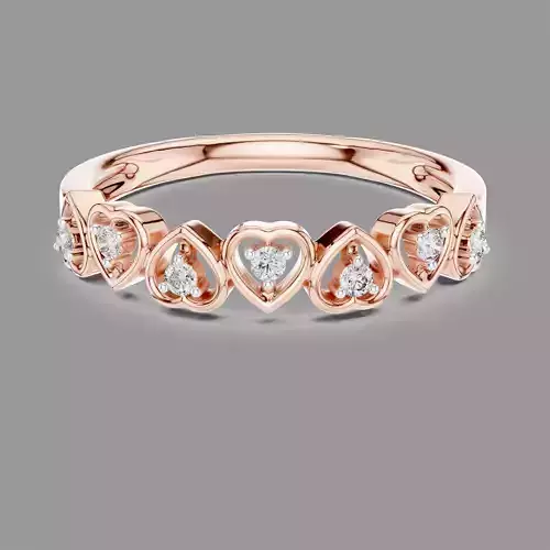 Heart Light Diamond Band Ring 