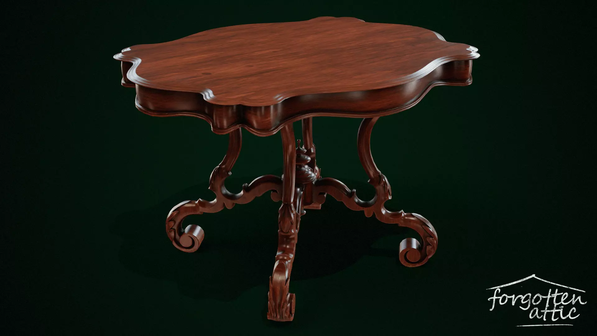 Victorian Low Table Low-poly 3D model