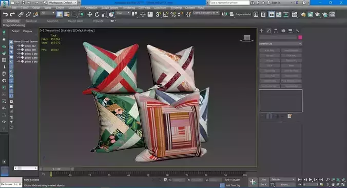 Decorative pillows set 560 3D model 7