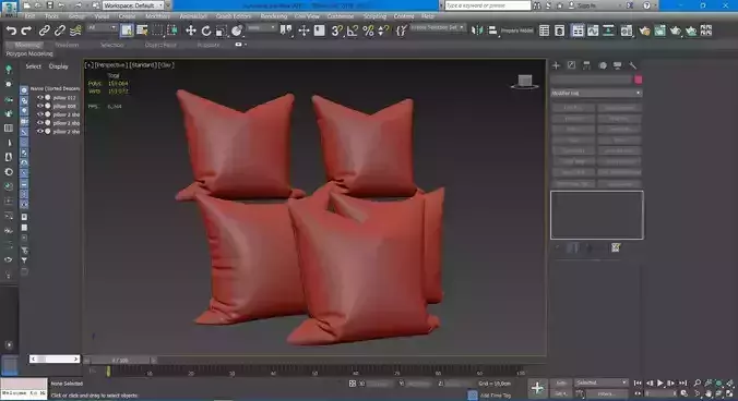 Decorative pillows set 560 3D model 6