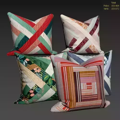 Decorative pillows set 560 3D model 3