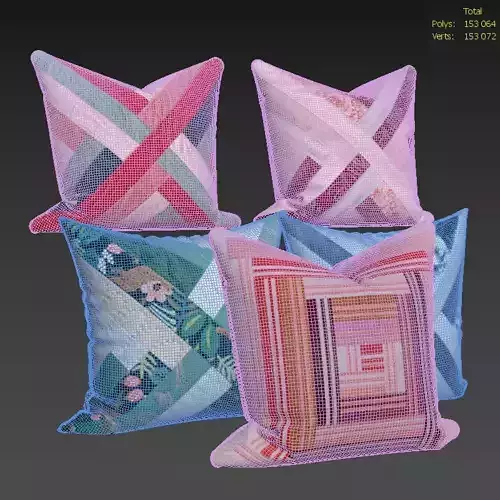 Decorative pillows set 560 3D model 4