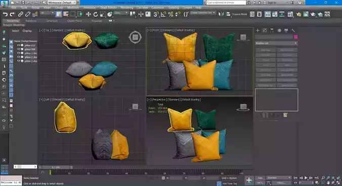 Decorative pillows set 568 3D model 6