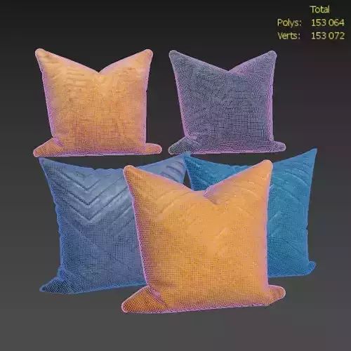 Decorative pillows set 568 3D model 4