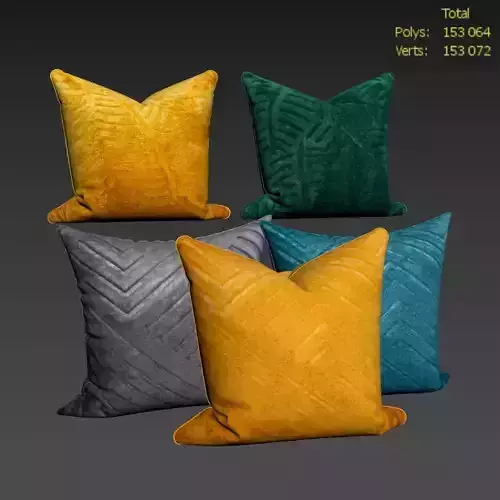 Decorative pillows set 568 3D model 3