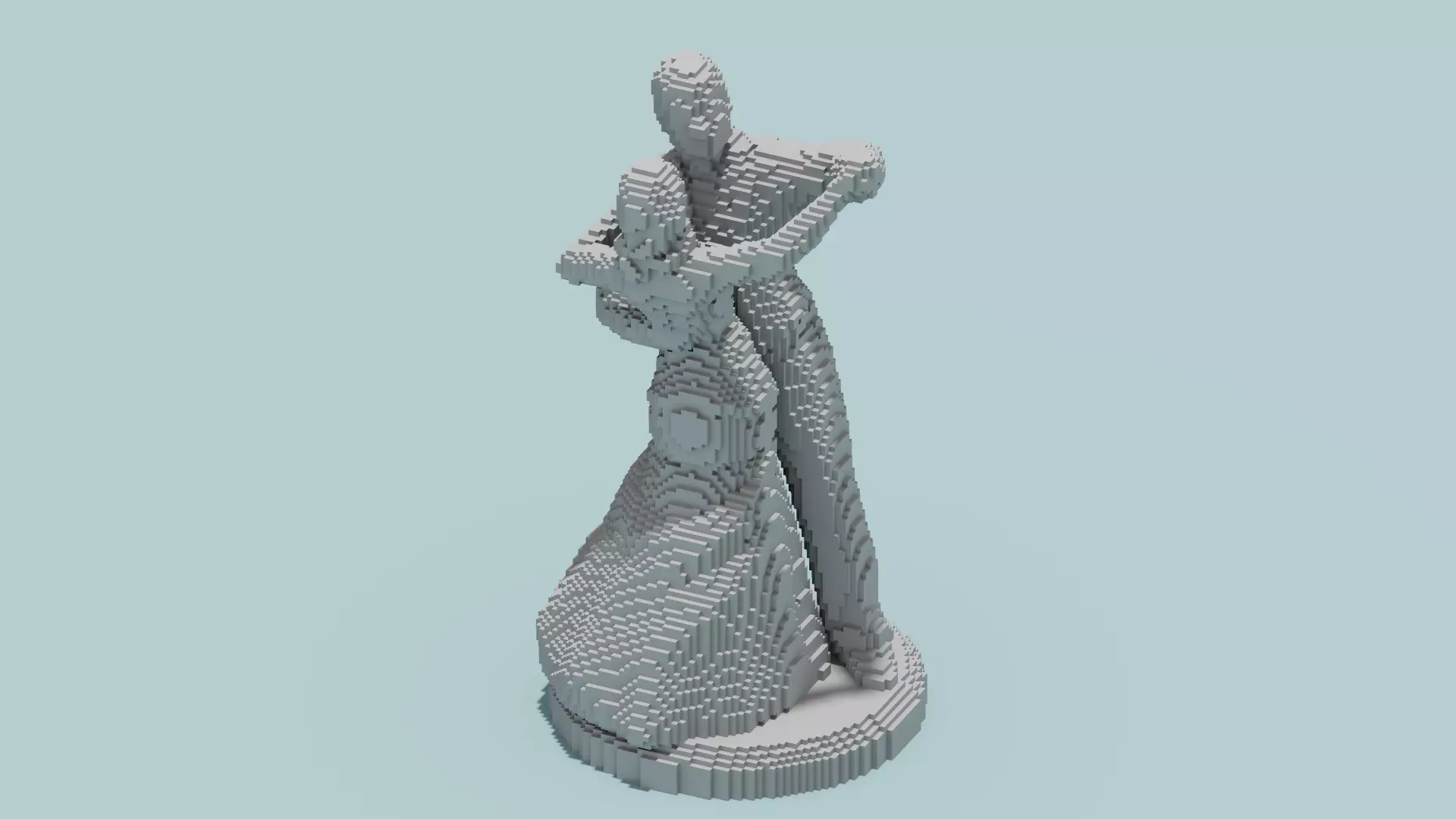 Dance Couple Sculpture Low-poly 3D model