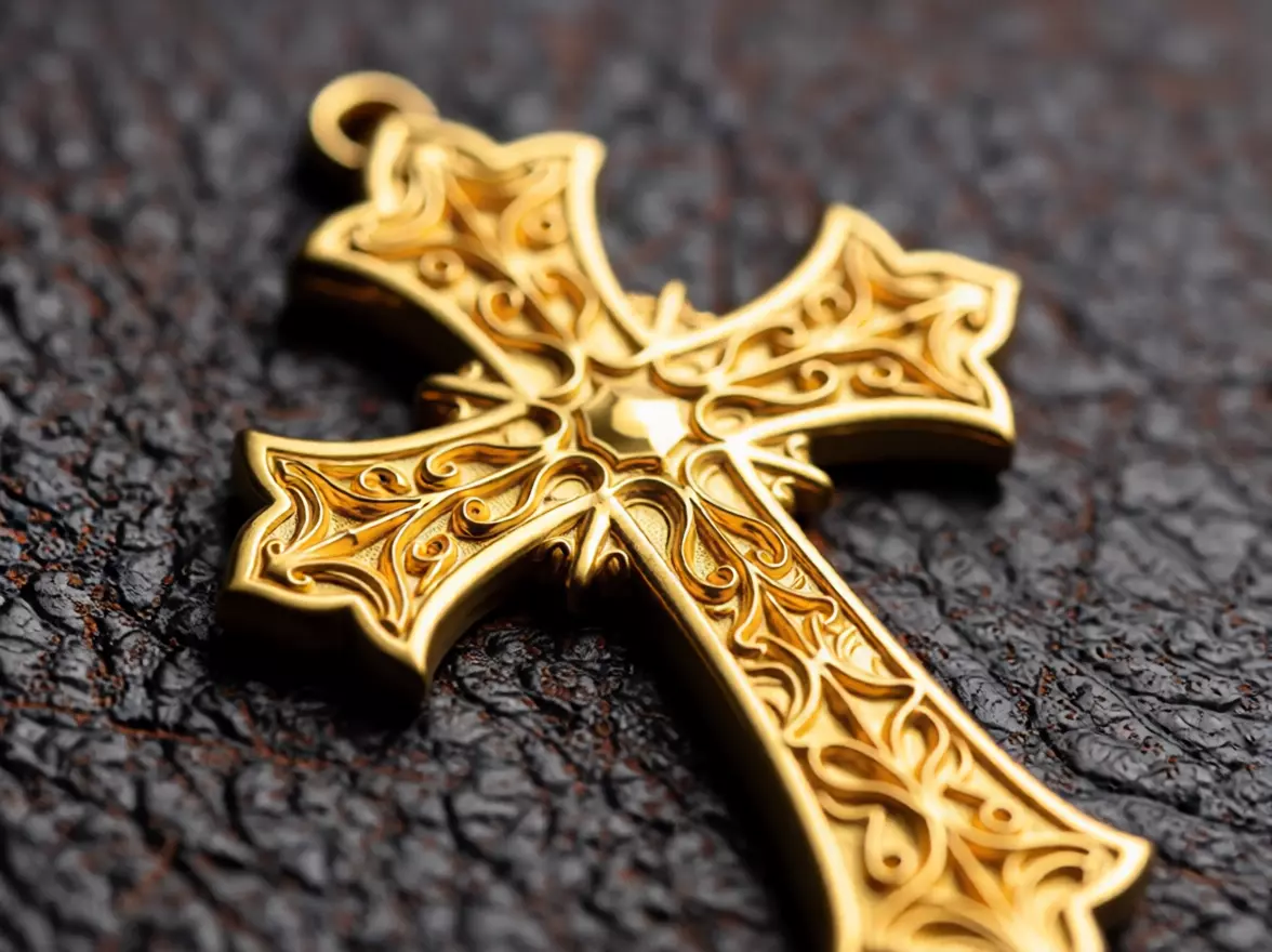 Ornate Gothic Cross Pendant 3D Printable Jewelry Model 3D print model