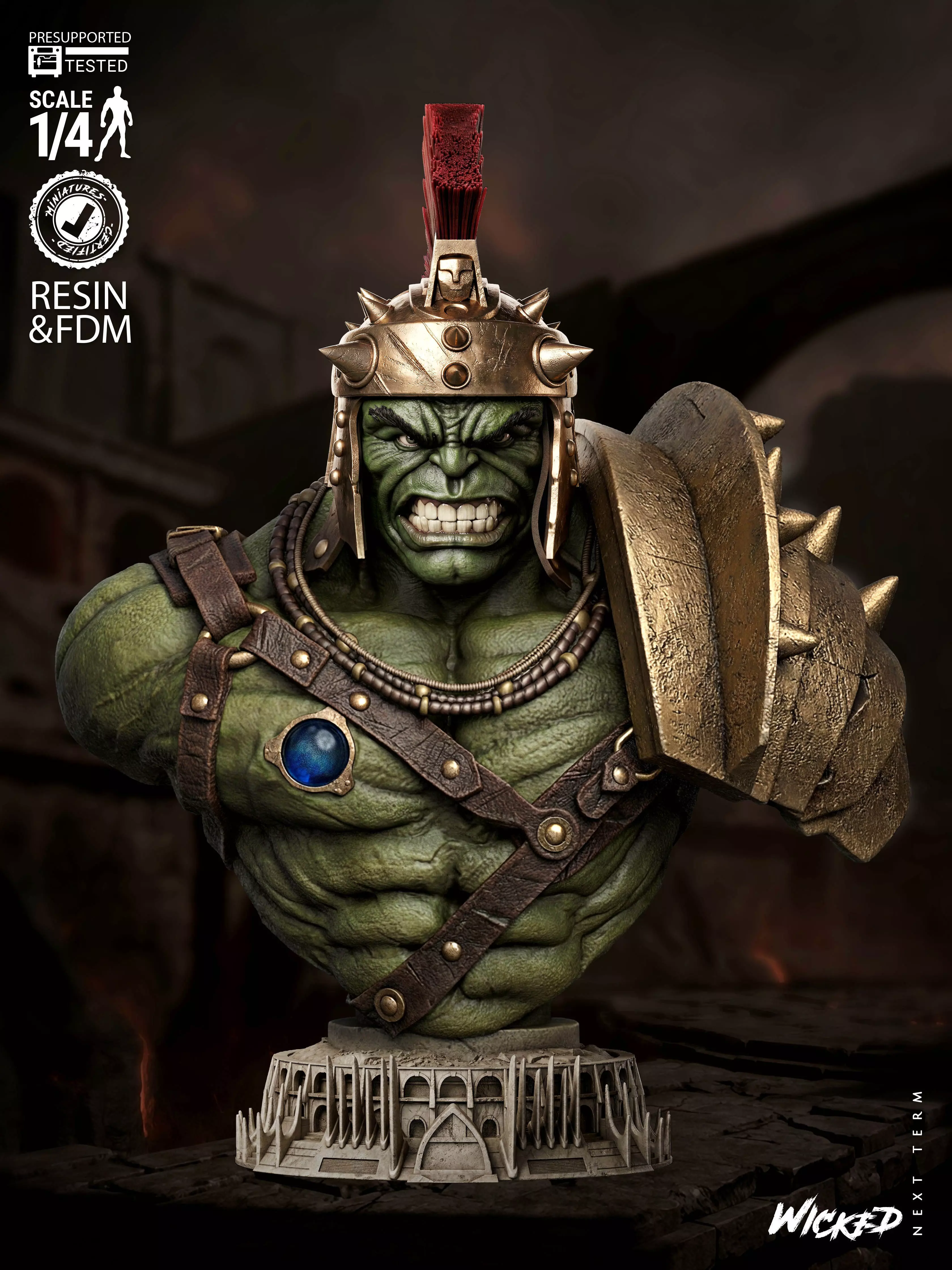 Wicked Marvel Planet Hulk Portrait Bust 3D print model