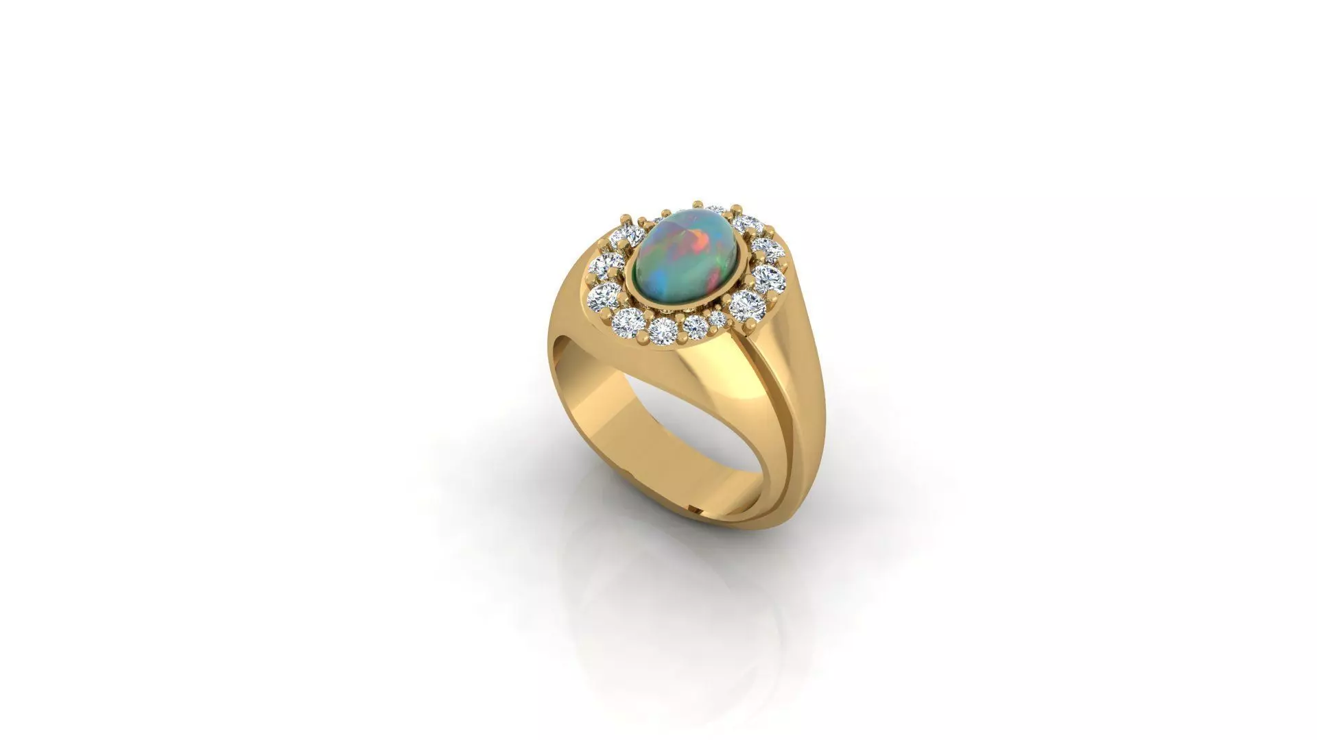 Cabochon sinet ring 3D print model