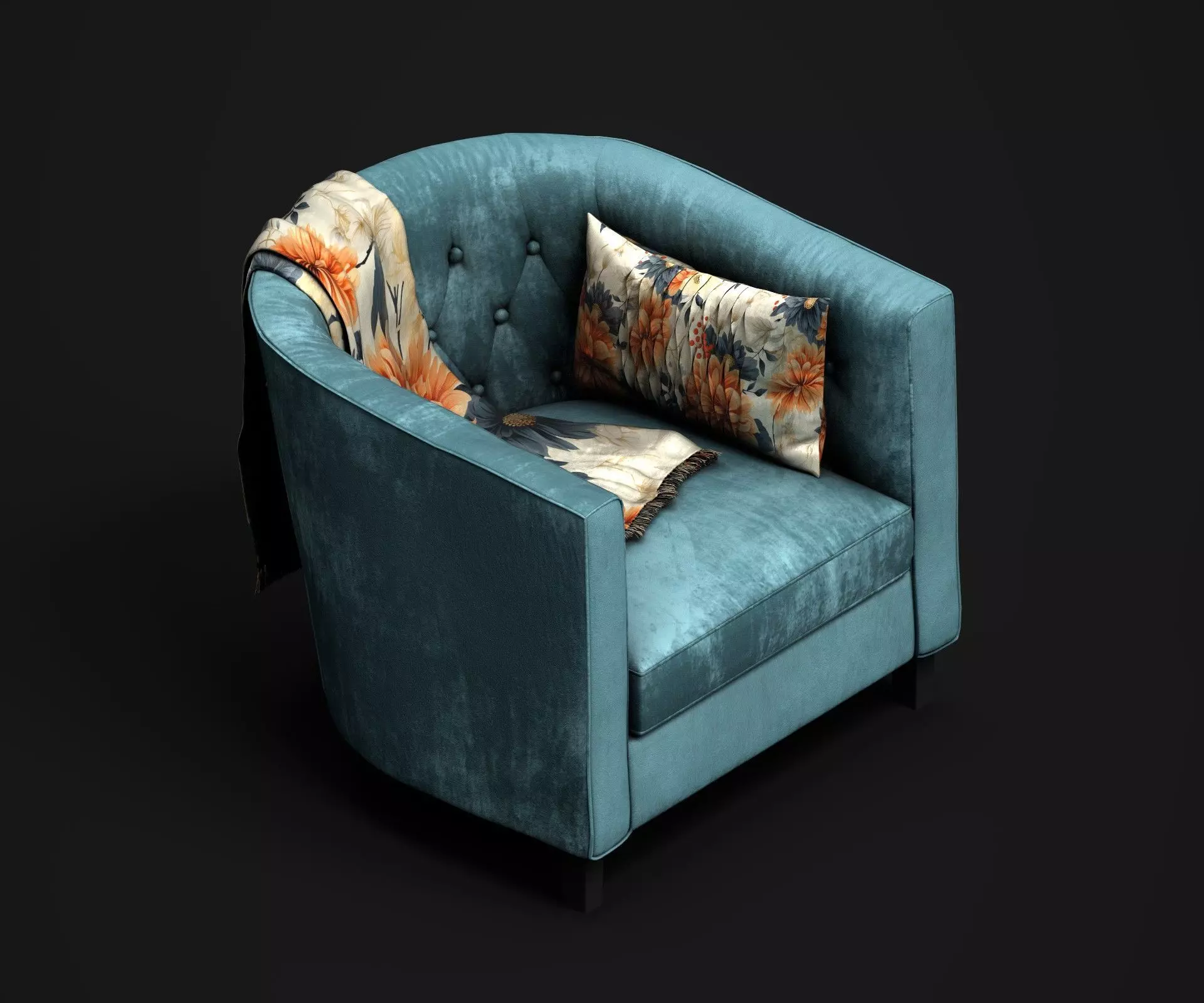 Velvet Armchair 3D model