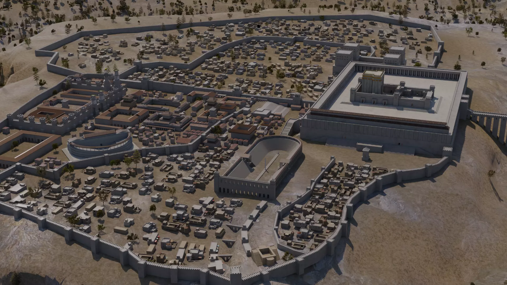 City of Jerusalem in the 1st century Low-poly 3D model