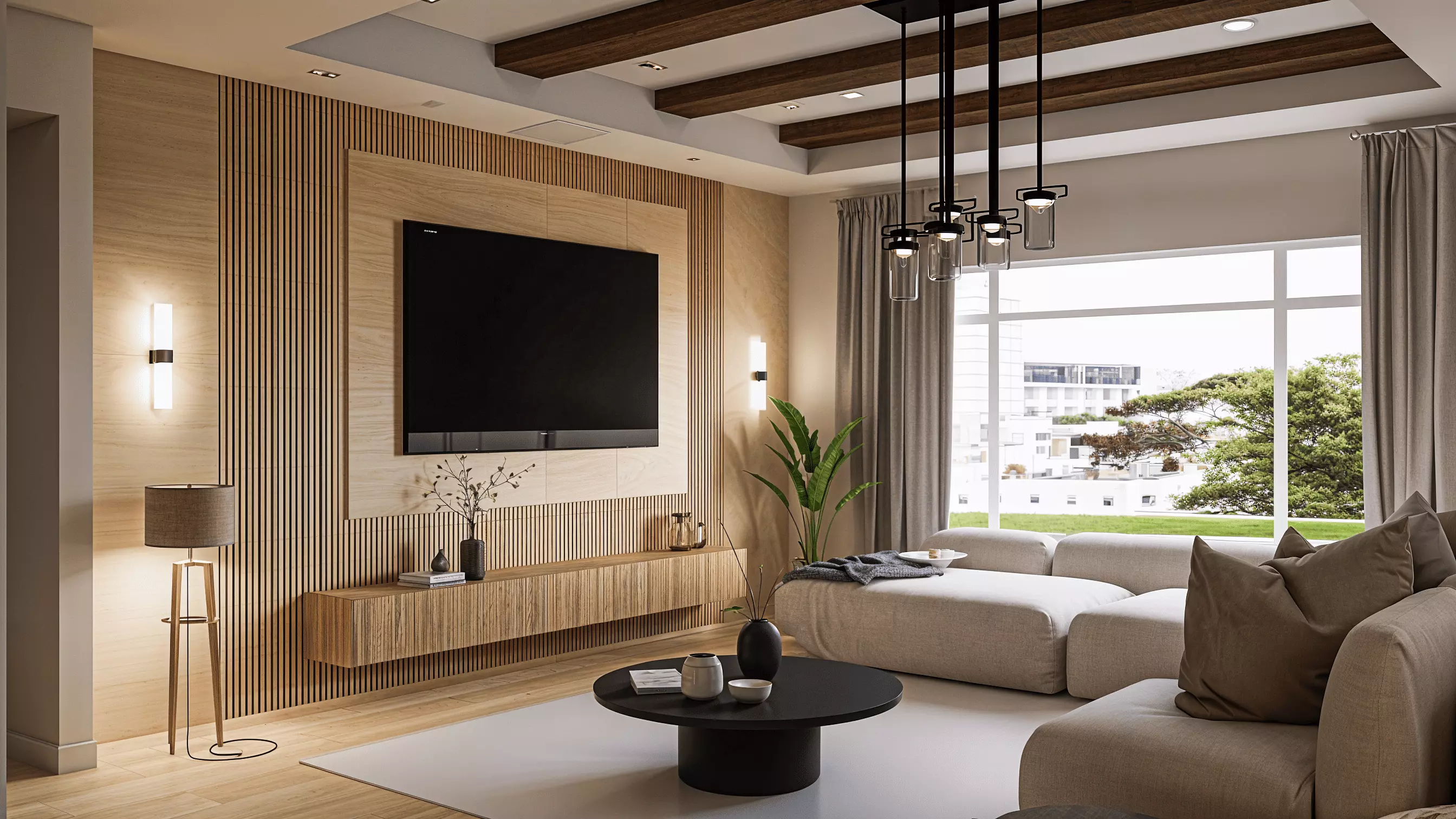 Modern Luxury kitchen Living Room 3D model