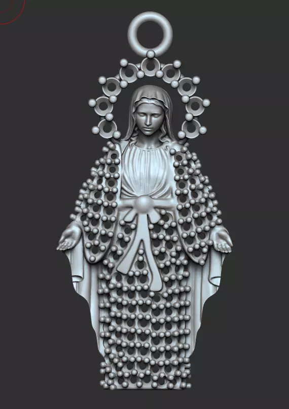 Virgen milagrosa dije Virgin mary pedant 3D print model