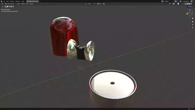 Warning Light PBR 3 Low-poly 3D model 5