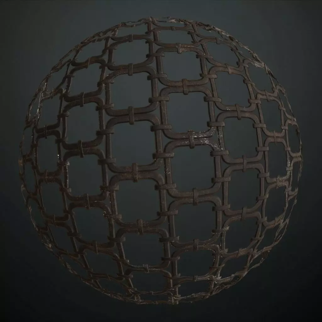 Rusty Metal Chainlink Transparent PBR Seamless Texture