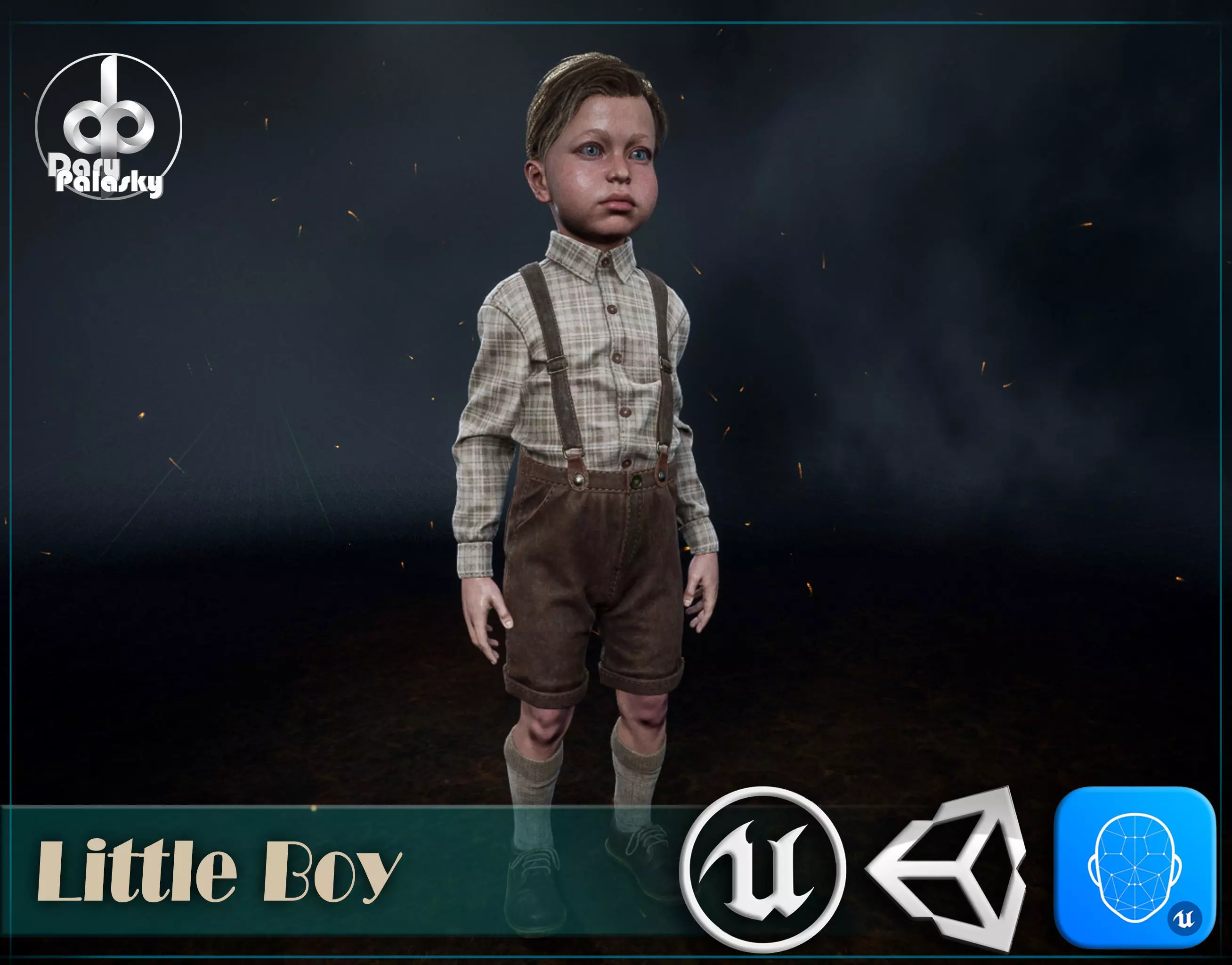 Little boy Low-poly 3D model