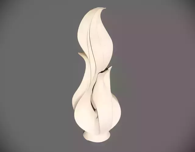 White Wave Abstract Sculpture 3D model