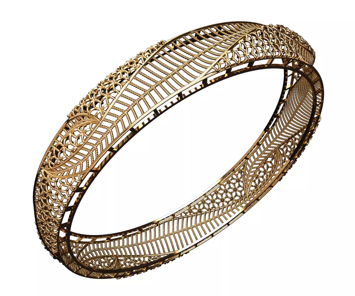 1489 Twist-Pattern Bangle 14gm 3D print model