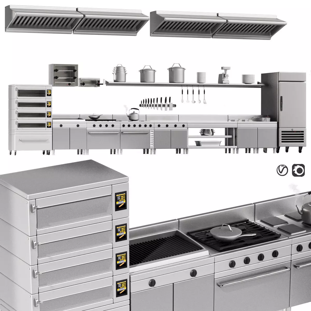 A set of equipment for cafes and restaurants 01 3D model