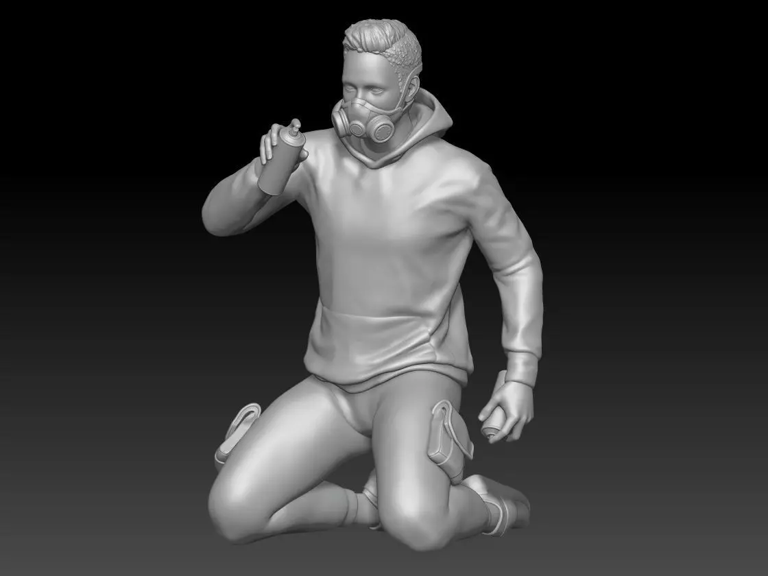 graffiti artist boy 2 3D print model