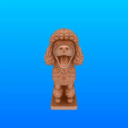 3515 Laughing Poodle Totem Full Body Color 3D STL 3D print model