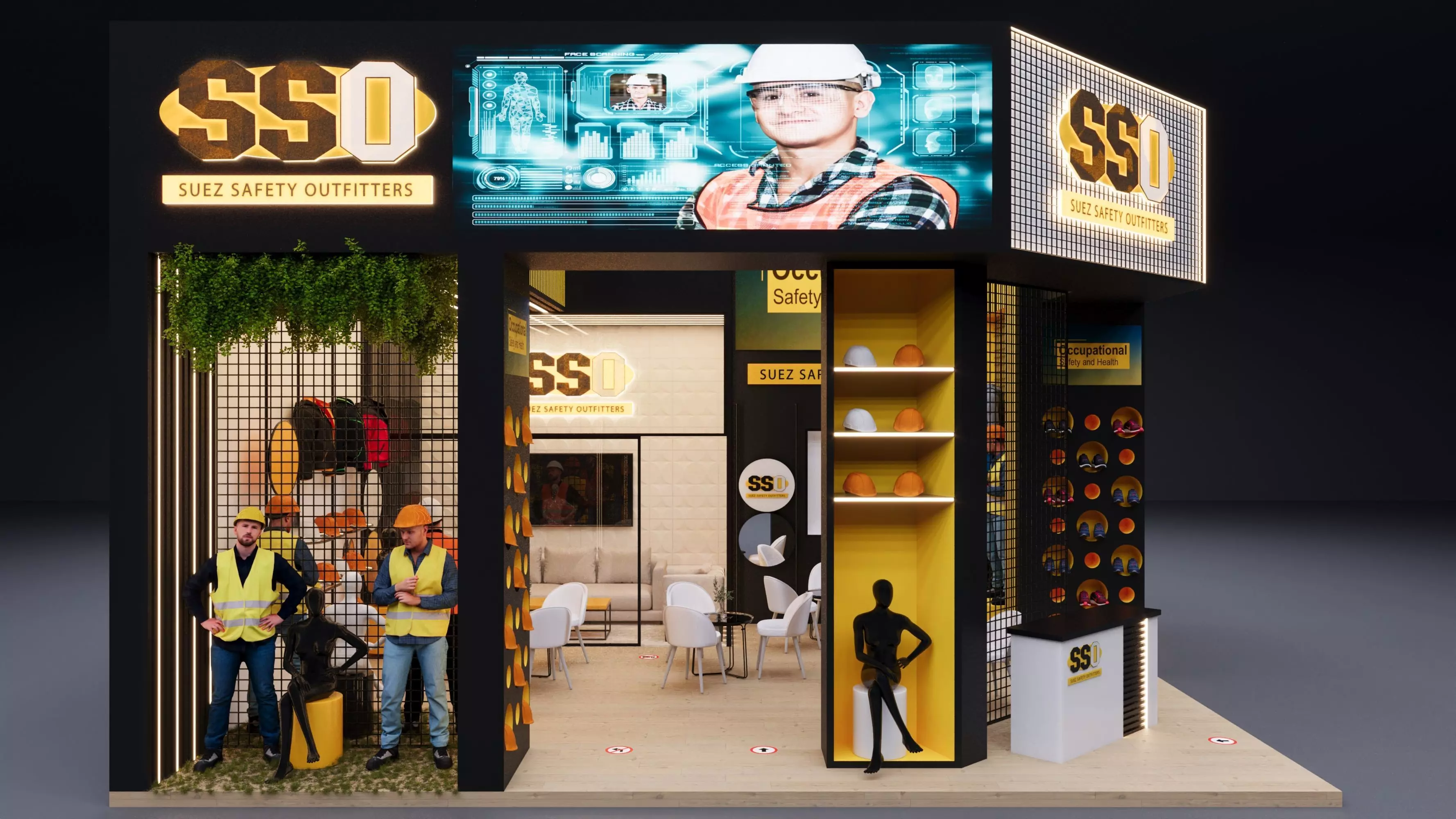 Industrial Safety Exhibition Stand - Trade Show Exhibition Low-poly 3D model