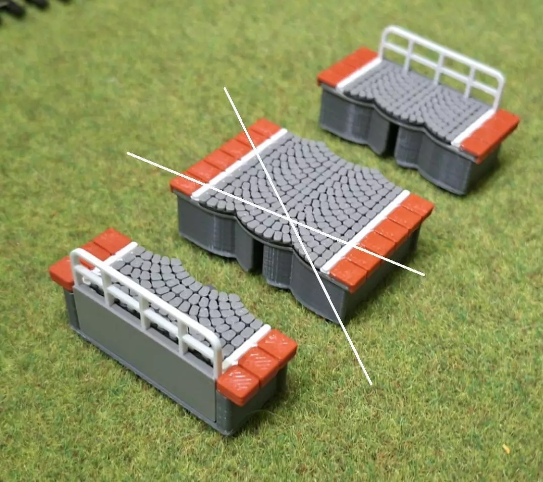 Double Edge Platform end barriers modules 1-87 FDM color FREE Free 3D print model