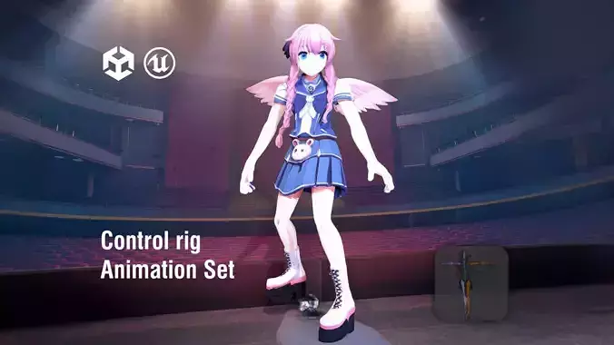 Anime Girl in Blue School Uniform