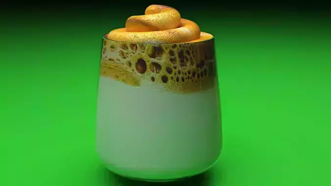 Dalgona Coffee 3D model 7