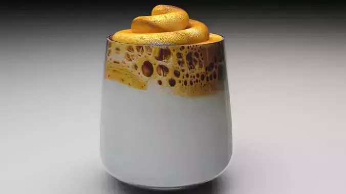 Dalgona Coffee 3D model 6