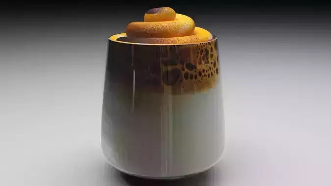 Dalgona Coffee 3D model 3