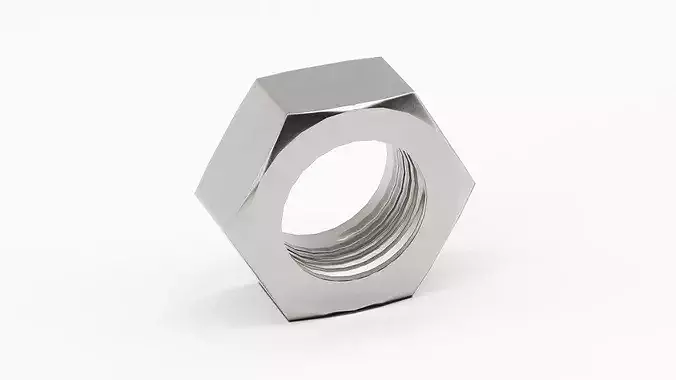 Metal Nut - Game Ready Low Poly Low-poly 3D model 4