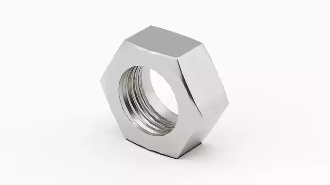 Metal Nut - Game Ready Low Poly Low-poly 3D model 6