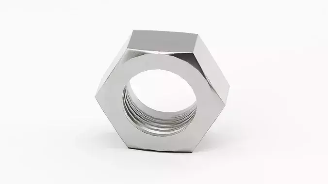 Metal Nut - Game Ready Low Poly Low-poly 3D model 5