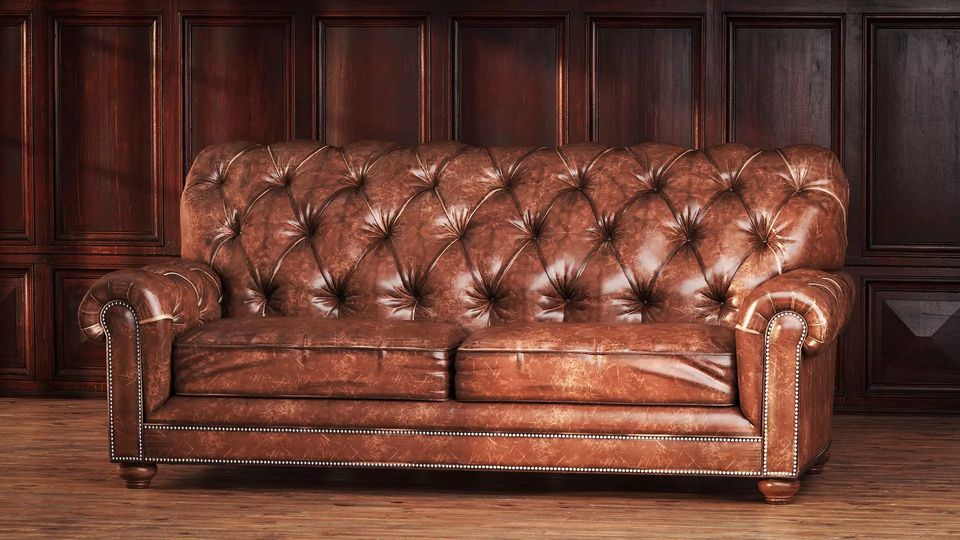 Ethan Allen Chadwick Leather Sofa 3D model