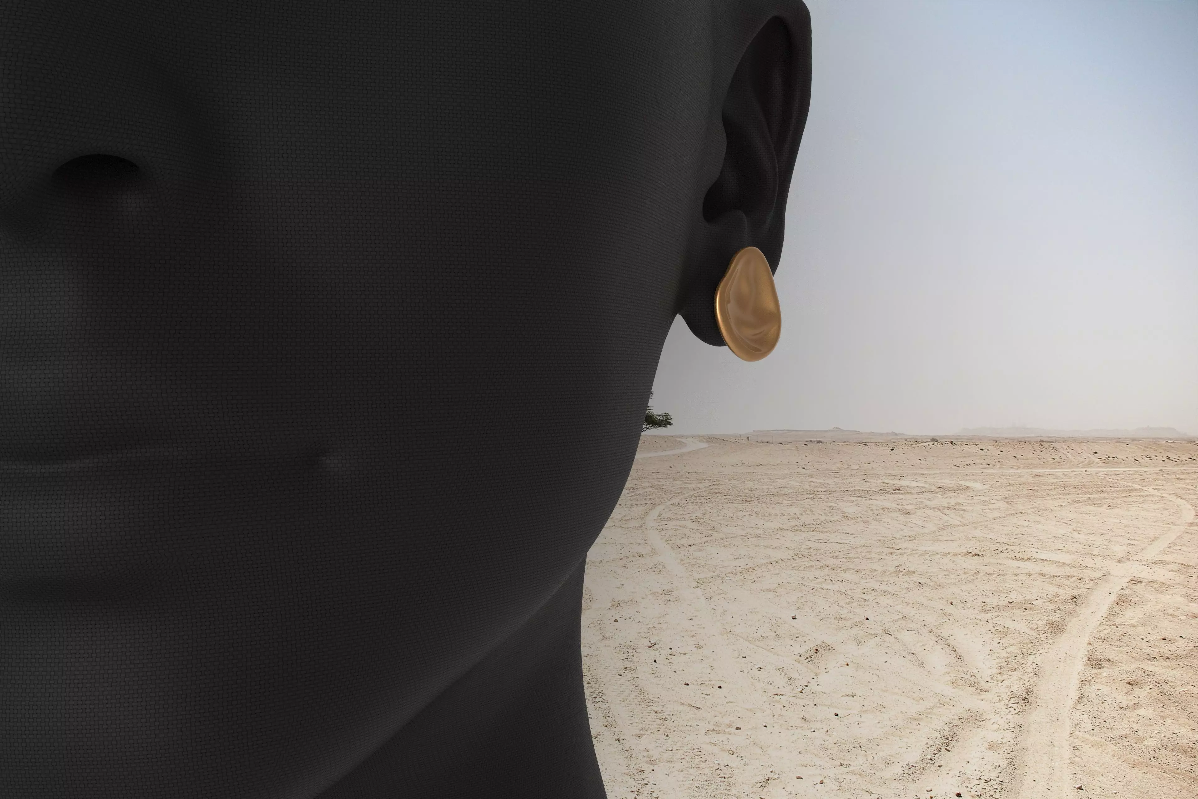 Trendy chunky WRINKLED EARRING 3D print model