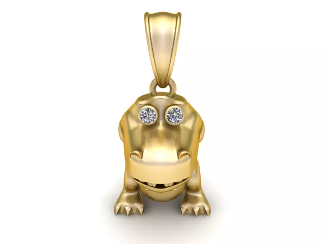 Cute Cartoon Dinosaur Diamond Pendant 3D Printable Model 3D print model