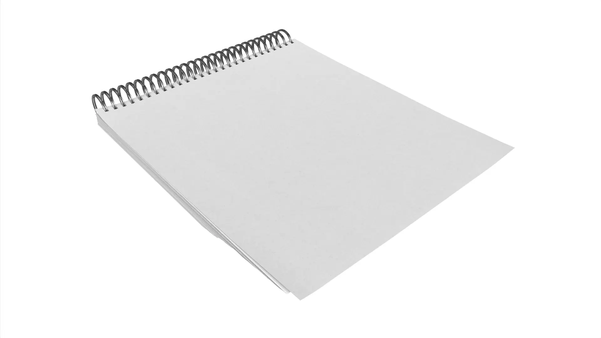 Blank Spiral Notebook Notepad Low-poly 3D model