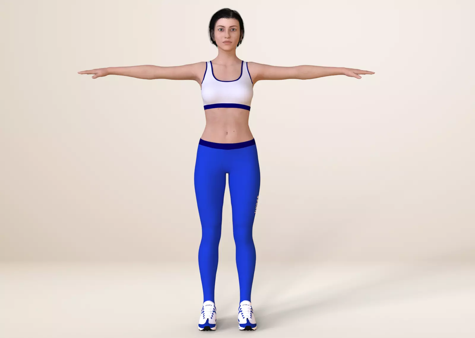 Gym Athlete Fitness Girl 01 3D model