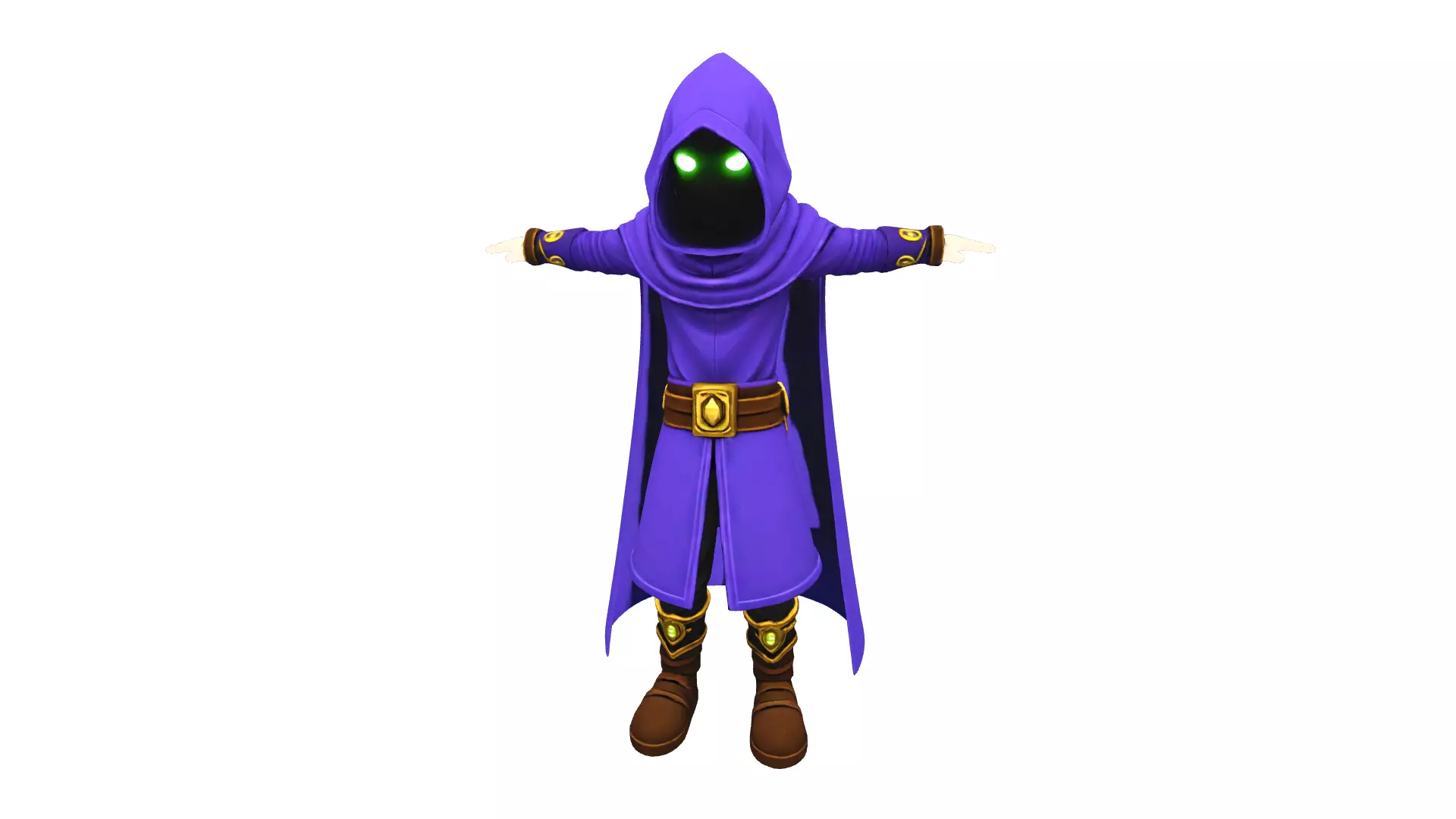 character magician game reader Low-poly 3D model