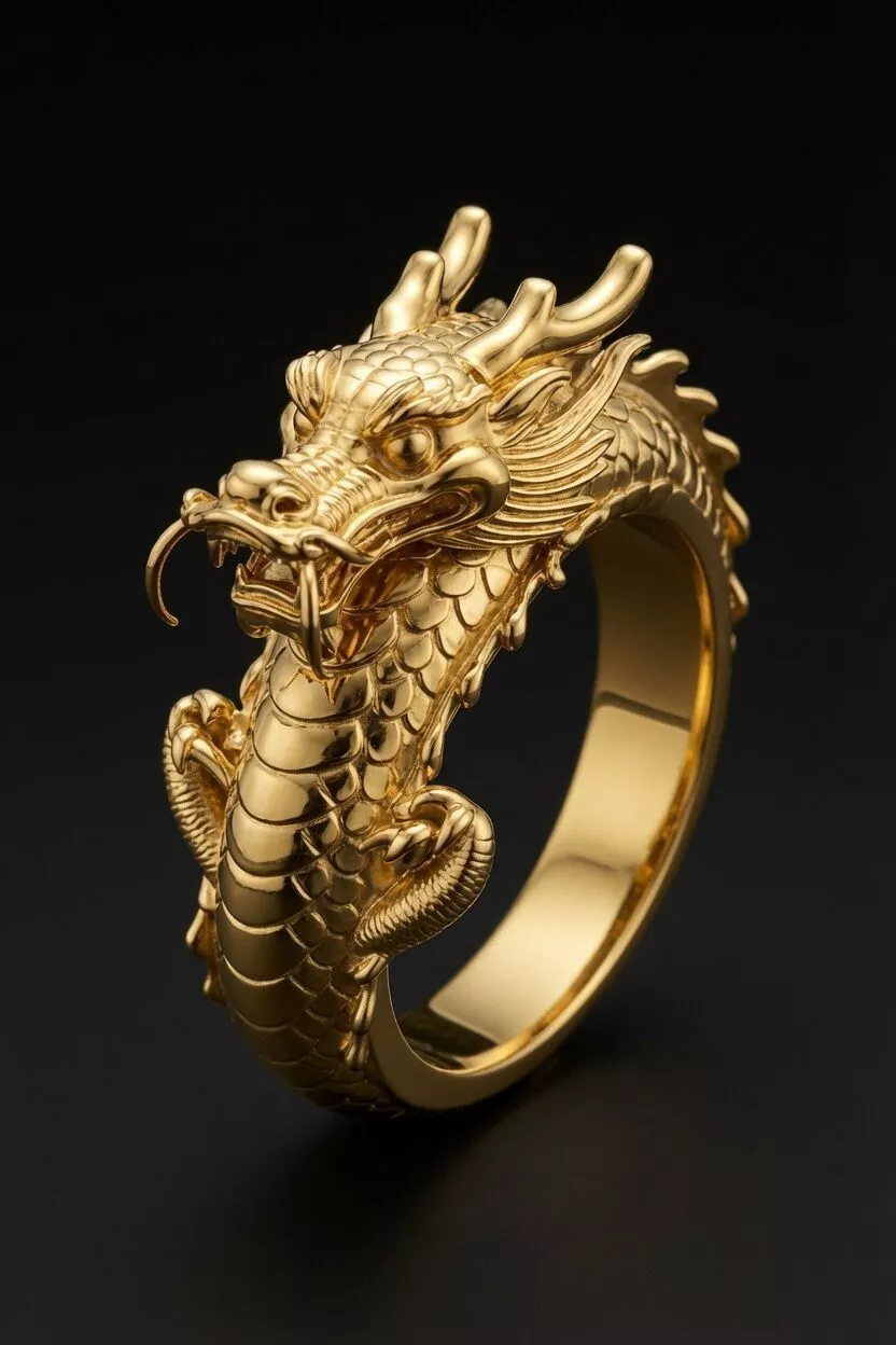 Chinese Dragon Ring Jewelry 3D Print Model 3D print model