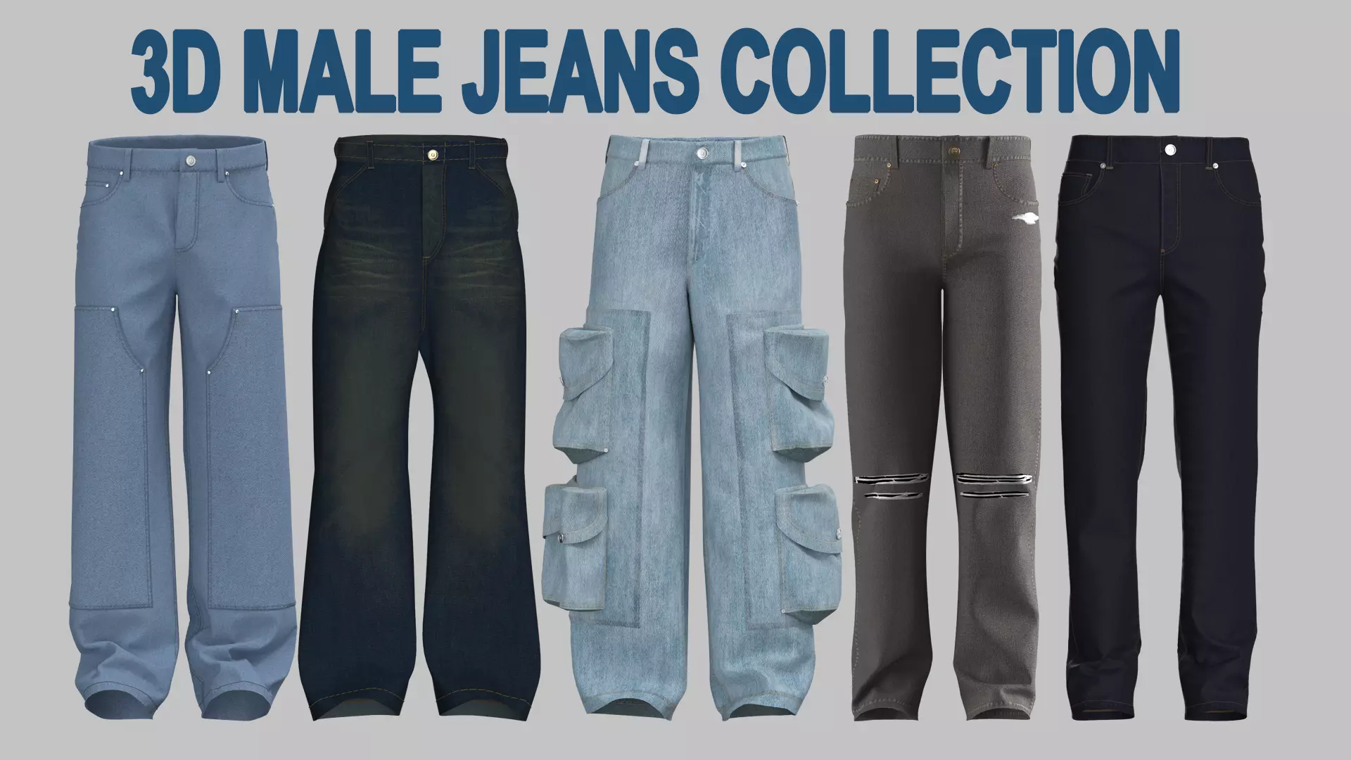 3D JEAN COLLECTION Low-poly 3D model