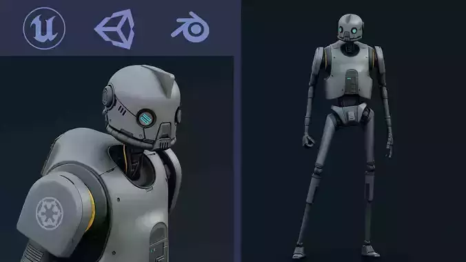 IMPERIAL DROID-02  Rigged for Unreal Engine - Unity - MIXAMO
