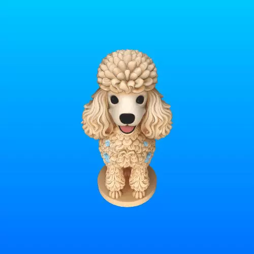 3521 Laughing Poodle Totem Full Body Color 3D STL 3D print model