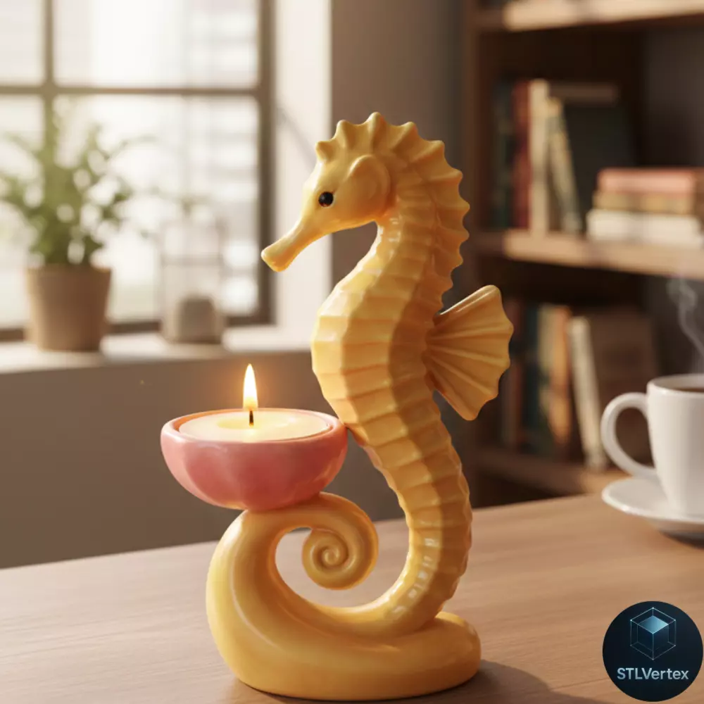 Seahorse Tealight Holder - 3D Printable Model 3D print model