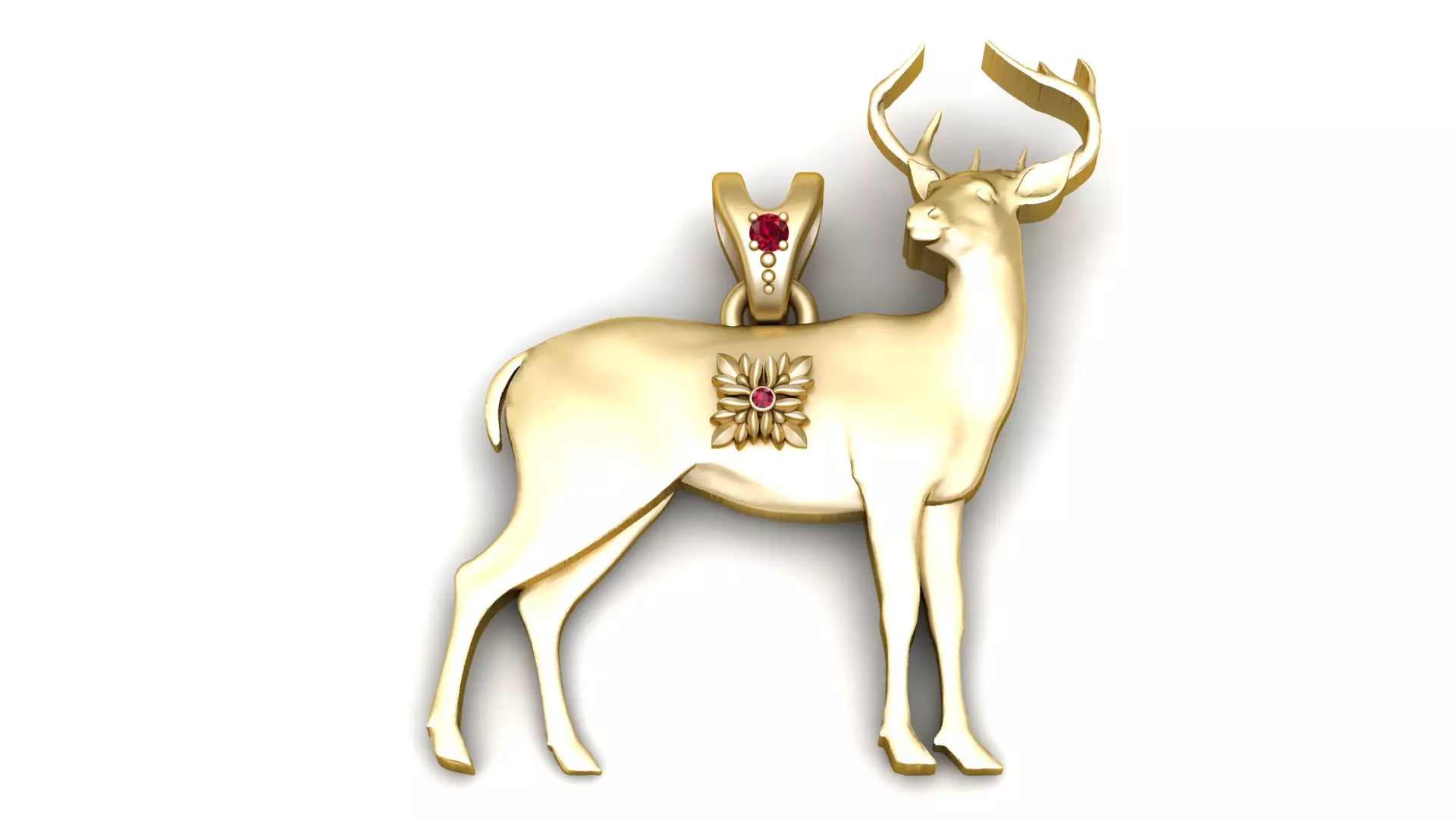 3D Printable Deer Pendant Model with Metal Weight Calculation 3D print model