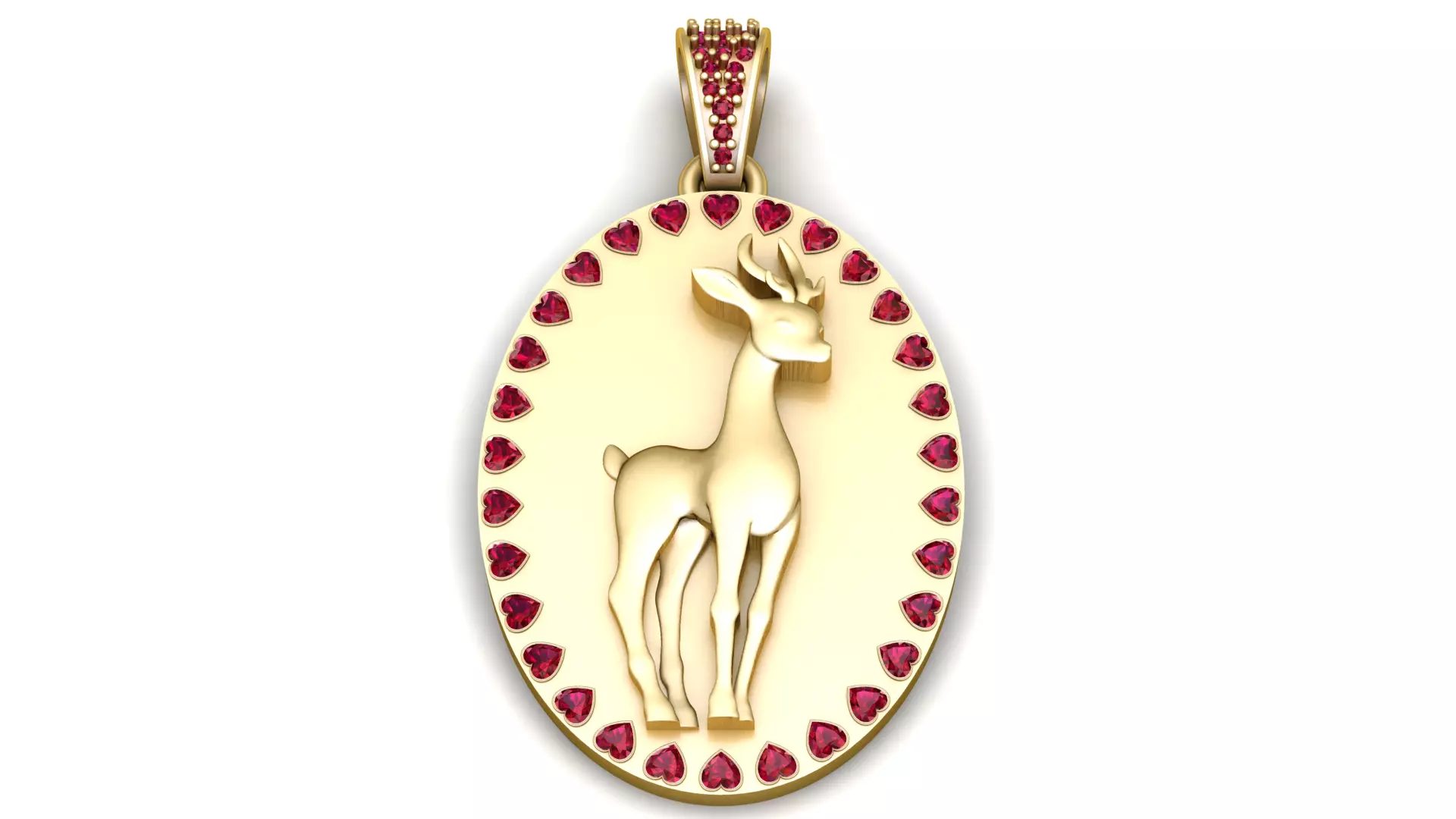 3D Printable Deer Pendant Model with Metal Weight Calculation 3D print model