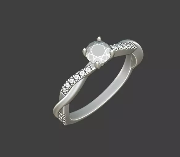 Elegant Engagement Knitted Ring 3D print model