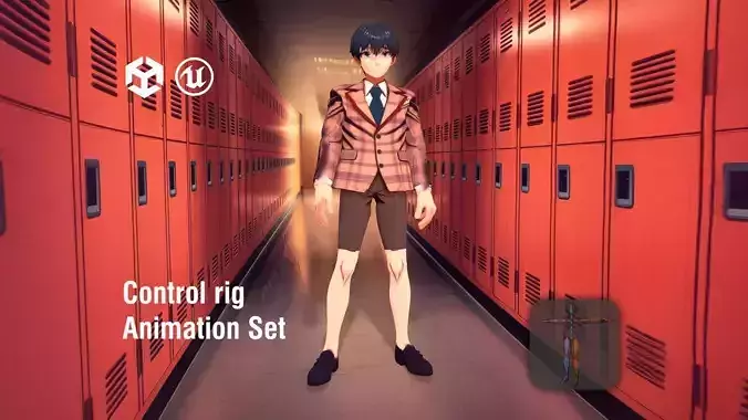 Anime Boy Musician in Vintage School Uniform